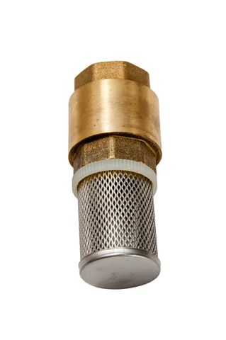 LT-R35-0200-006 - F1" BRASS FOOT VALVE WITH STAINLESS STEEL FILTER